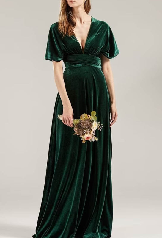 72Styles Velvet Infinity Bridesmaid Dress